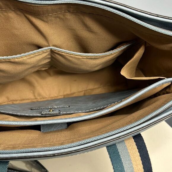 Haley Canvas Tote Jen & Co contrast Straps - Picture 5 of 6